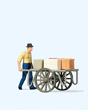 Preiser 28036 - H0 Mann mit Karren