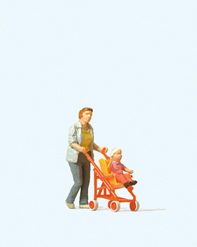 Preiser 28079 - H0 Frau mit Buggy