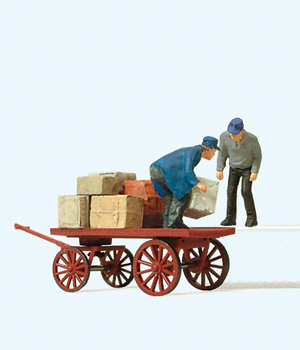 Preiser 28084 - H0 Verladearbeiter mit Karre