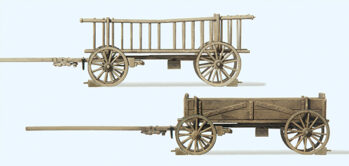 Preiser 30413 - H0 Abgestellter Leiter- und Kastenwagen