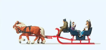 Preiser 30420 - H0 Touristen im Schlitten