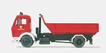 Preiser 31207 - H0 WLF. Feuerwehr. MB 1622/45. Abrollkipper MEILLER. 1 Container. Bausatz