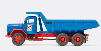 Preiser 31313 - H0 Muldenkipper. Magirus F 230 D 22 AK. Bausatz