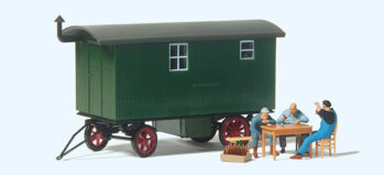 Preiser 33263 - H0 Bauarbeiter in der Pause. Bauwagen. Zubehör