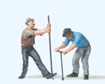 Preiser 45009 - G 2 Gleisbauarbeiter mit T-Schlüssel bzw. Brechstange