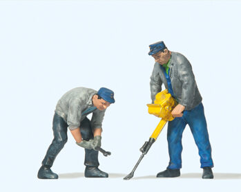 Preiser 45019 - G 2 Gleisbauarbeiter mit Gleißtopfgerät bzw. Gabelschlüssel