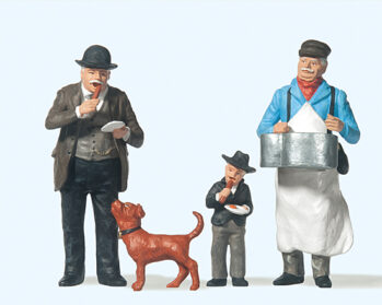 Preiser 45059 - G Wurstverkäufer mit Kunden