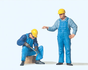 Preiser 45076 - G Arbeiter mit Schutzhelm bei Schweiß- arbeiten