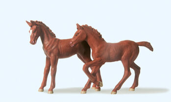 Preiser 47025 - 1:25 2 Fohlen stehend und springend