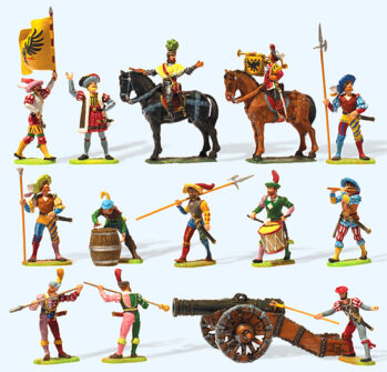 Preiser 49300 - 1:45 Landsknechte. Reiter. Feldschlange