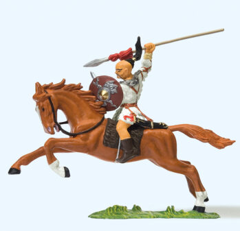 Preiser 50479 - 1:25 Hunne zu Pferd. Speer erhoben