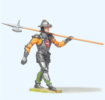 Preiser 52006 - 1:25 Ritter im Marsch, mit Hellebarde