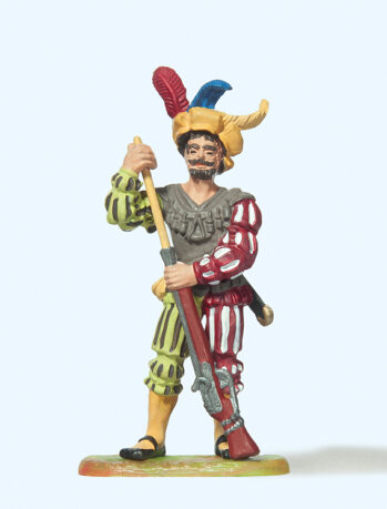 Preiser 52304 - 1:25 Landsknecht stehend, Gewehr ladend