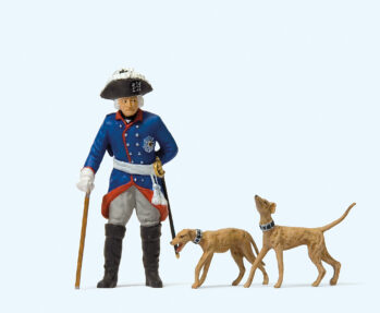 Preiser 54190 - 1:24 Friedrich II. von Preußen. 2 Windspiele. Jubiläumsedition. Einmalige Auflage