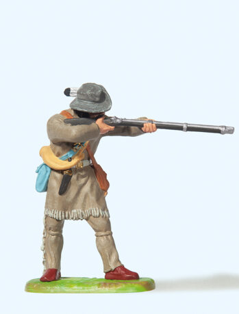 Preiser 54553 - 1:25 Trapper, mit Gewehr schießend