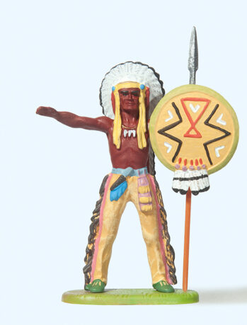 Preiser 54602 - 1:25 Häuptling stehend, mit Speer und Schild