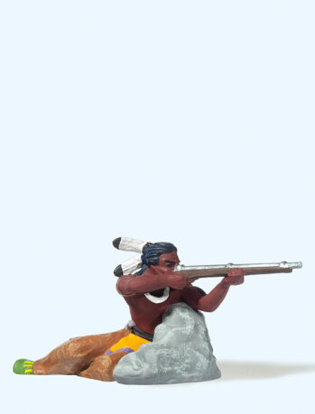 Preiser 54617 - 1:25 Indianer am Fels liegend, mit Gewehr