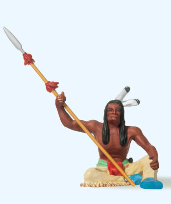 Preiser 54618 - 1:25 Indianer sitzend, mit Speer