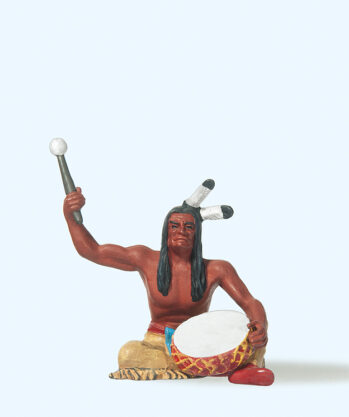 Preiser 54619 - 1:25 Indianer sitzend, mit Trommel