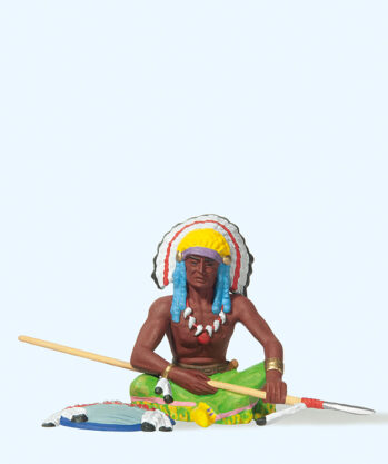 Preiser 54621 - 1:25 Häuptling sitzend, mit Speer