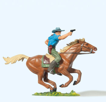 Preiser 54819 - 1:25 Cowboy reitend, mit Revolver