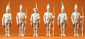 Preiser 57809 - 1:24 Preußen 1756. 6 unbemalte Figuren. Bau- satz