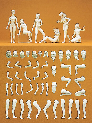 Preiser 63901 - 1:32 Modellfigur "Eva". 7 unbemalte Figuren im Bausatz