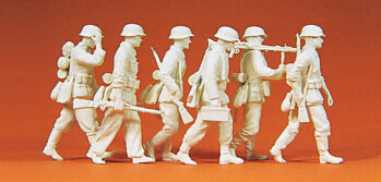 Preiser 64013 - 1:35 Vorgehende Grenadiere mit MG. Deutsches Reich 1939-45. 6 unbemalte Miniaturfigur