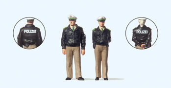 Preiser 65363 - 0 Polizisten stehend. Grüne Uniform. BRD