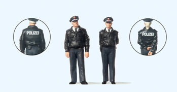 Preiser 65364 - 0 Polizisten stehend. Blaue Uniform. BRD