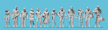 Preiser 68292 - Passanten. 12 unbemalte Miniaturfiguren. Bausatz