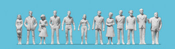 Preiser 68293 - Passanten. 12 unbemalte Miniaturfiguren. Bausatz