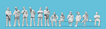Preiser 68294 - Geschäftsleute, Sitzende. 12 unbemalte Miniaturfiguren. Bausatz