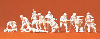 Preiser 72519 - 1:72 US-Infanterie modern. Im Gefecht. 12 unbemalte Miniaturfiguren. Bausatz