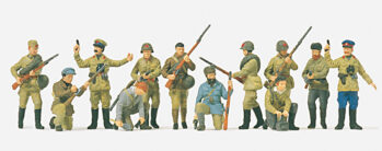 Preiser 72522 - 1:72 Infanteristen und Partisanen UdSSR 1942/43. 12 unb. Miniaturfig. Bausatz