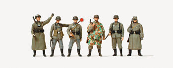 Preiser 72532 - 1:72 Feldgendarmen. Wachposten. Deutsches Reich 1939-45. 6 unbemalte Miniturfigure