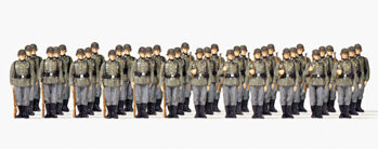 Preiser 72533 - 1:72 Infanterie angetreten. Deutsches Reich 1939-45. 36 unbemalte Miniaturfiguren