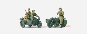Preiser 72538 - 1:72 Kradschützen aufgesessen. Motorrad Zündapp KS 750. Deutsches Reich 1939-45.