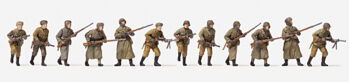 Preiser 72540 - 1:72 Angreifende Infanterie. Winteruniform. UdSSR 1941-45. 12 unbemalte Figuren
