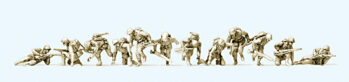 Preiser 72547 - 1:72 US-Infanterie. D-Day 1944. 12 unbemalte Miniaturfiguren. Bausatz