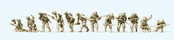 Preiser 72548 - 1:72 US-Luftlandetruppen. D-Day 1944. 12 unbemalte Miniaturfiguren. Bausatz