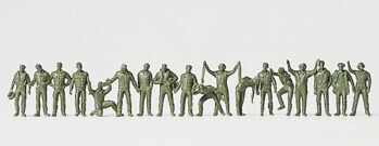 Preiser 77100 - 1:144 Bundeswehr/Nato. Piloten. Bodenpersonal 18 unbemalte Figuren. Bausatz