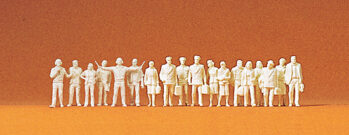 Preiser 77102 -  1:144 Zivile Piloten, Stewardessen, Flug reisende. 18 unbem. Miniaturfig. Bausatz