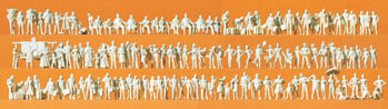 Preiser 79006 - N Reisende, Passanten, verschiedene Gruppe 125 unbemalte Figuren. Bausatz