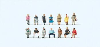 Preiser 79199 - N Sitzende Reisende. 14 Miniaturfiguren
