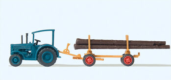 Preiser 79504 - N Hanomag-Schlepper mit Langholzanhänger