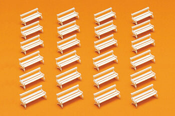 Preiser 79565 - N Bänke. 24 Stück. Bausatz