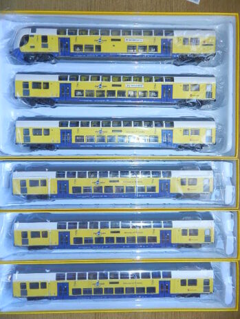 BRAWA 44574 44575 44576 44596 Doppelstock-Wagenset Metronom, 6er-Set (RE 3 Hamburg Hbf) Digital EXTRA
