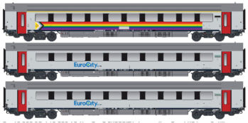 LS-Models 43060DC Spur H0 3-tlg. Set Personenwagen I11 EUROCITY, der SNCB, Epoche VI