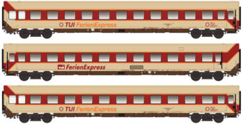 LS-Models 96031DC Spur H0 3-tlg. Set Liegewagen "TUI Ferienexpress", Epoche IV